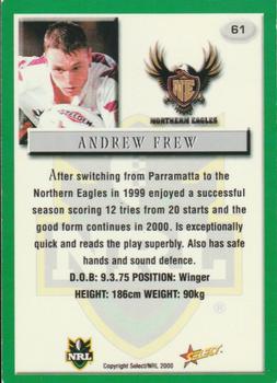 2000 Select #61 Andrew Frew Back